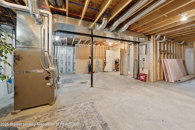 14192 Mulholland Dr, Bath, MI 48808 - unfinished basement featuring heating unit