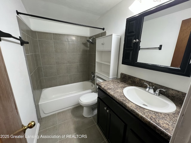 4219 Richmond St, Lansing, MI 48911 - full bath with tile patterned floors, vanity,  shower combination, and toilet