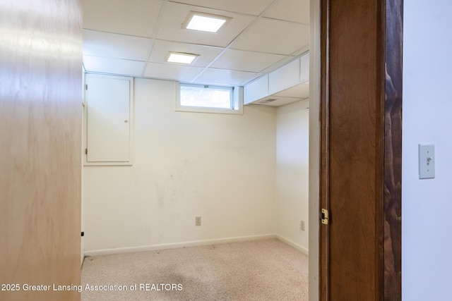 1965 Rutgers Cir, East Lansing, MI 48823 - below grade area featuring a paneled ceiling and light colored carpet