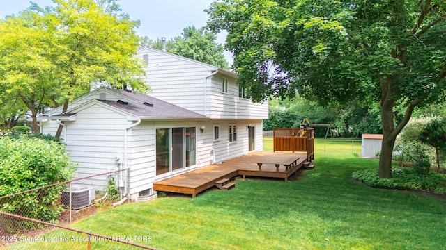 1965 Rutgers Cir, East Lansing, MI 48823 - rear view of property with a wooden deck