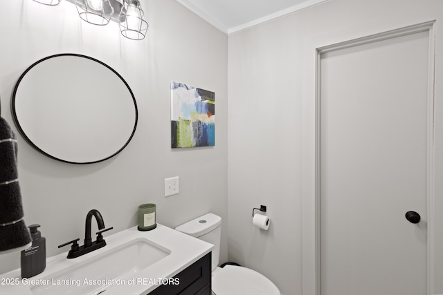 15925 Turnberry St, Lansing, MI 48906 - bathroom featuring vanity and crown molding