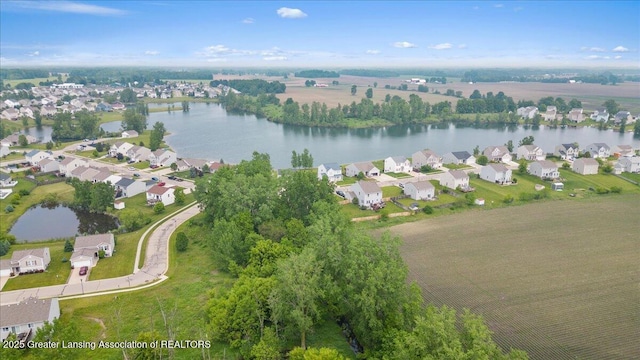 460 Blue Spruce Ln, Mason, MI 48854 - aerial view of property and surrounding area featuring a nearby body of water and nearby suburban area