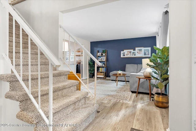 992 Touraine Ave, East Lansing, MI 48823 - stairway with wood finished floors