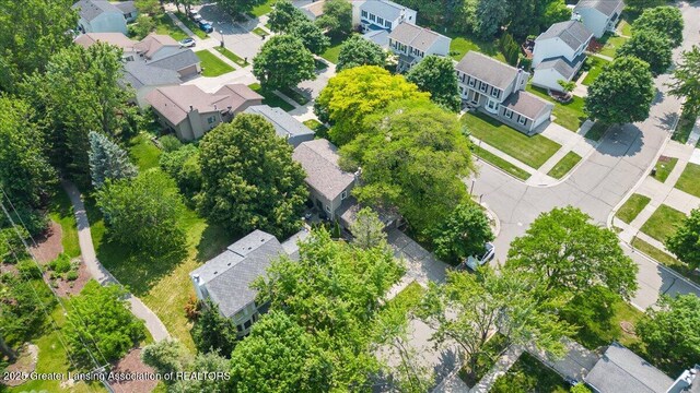 992 Touraine Ave, East Lansing, MI 48823 - aerial view of property's location with nearby suburban area