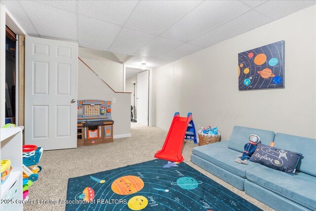 992 Touraine Ave, East Lansing, MI 48823 - playroom featuring carpet floors and a paneled ceiling