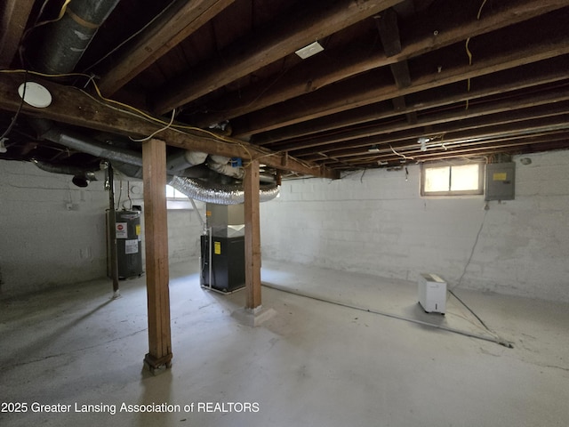 812 Westmoreland Ave, Lansing, MI 48915 - basement with water heater, electric panel, and heating unit