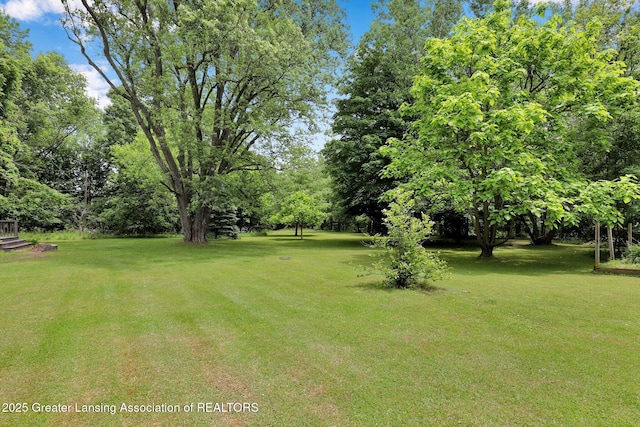 8767 Corrison Rd, Grand Ledge, MI 48837 - view of grassy yard with view of wooded area