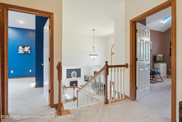 2020 Sunset Dr, Owosso, MI 48867 - hall featuring an upstairs landing and carpet
