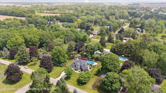 2020 Sunset Dr, Owosso, MI 48867 - aerial view of a pool