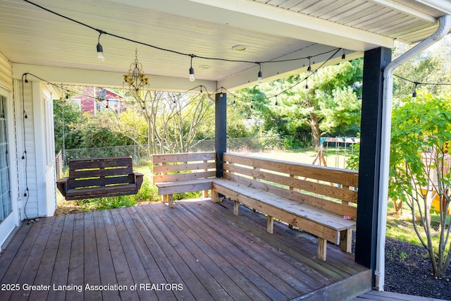 10464 Hankerd Rd, Pleasant Lake, MI 49272 - view of wooden deck