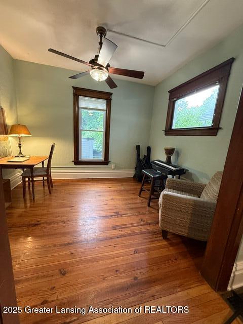 921 W Genesee St, Lansing, MI 48915 - office space with plenty of natural light, a ceiling fan, and wood finished floors