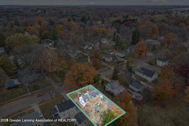 350 N Marshall Ave, Marshall, MI 49068 - aerial overview of property's location with property boundaries highlighted and nearby suburban area