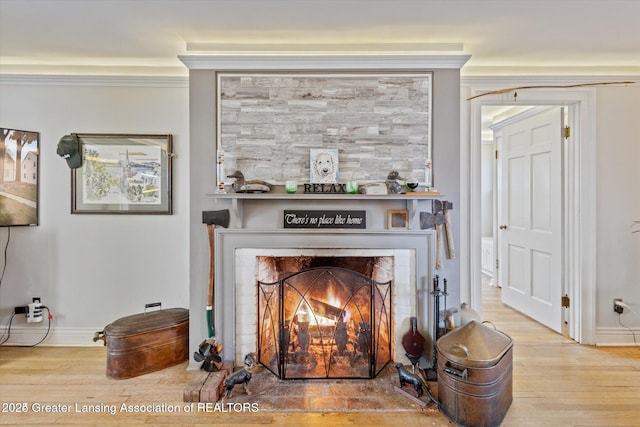 350 N Marshall Ave, Marshall, MI 49068 - detailed view of wood finished floors and a fireplace