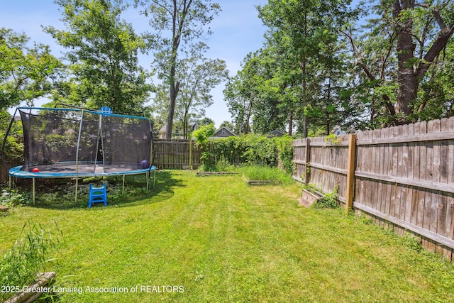 515 N Fairview Ave, Lansing, MI 48912 - fenced backyard with a trampoline