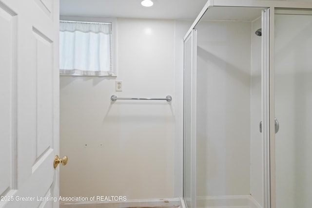 2335 Harding Ave, Lansing, MI 48910 - full bathroom with a shower stall and recessed lighting