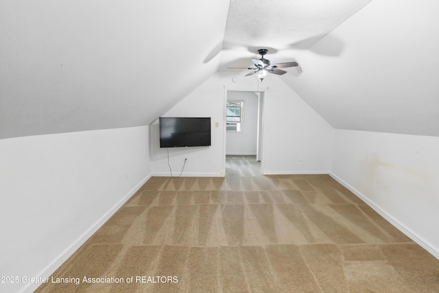 2335 Harding Ave, Lansing, MI 48910 - additional living space with ceiling fan, carpet floors, and lofted ceiling