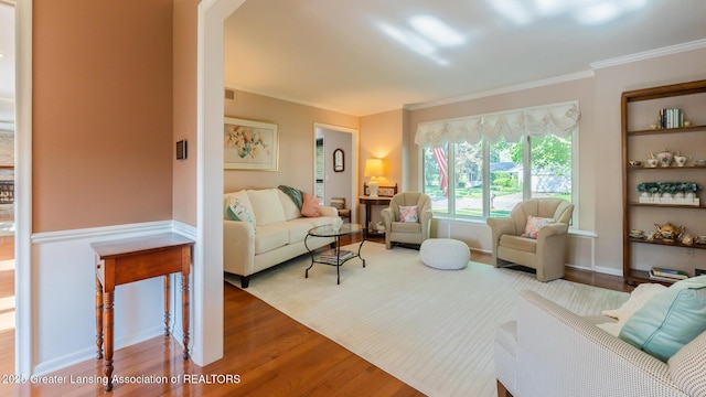 5939 Highgate Ave, East Lansing, MI 48823 - living area with crown molding and wood finished floors