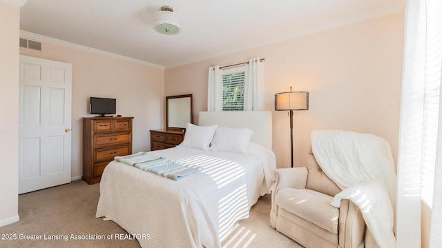 5939 Highgate Ave, East Lansing, MI 48823 - bedroom with light colored carpet and crown molding