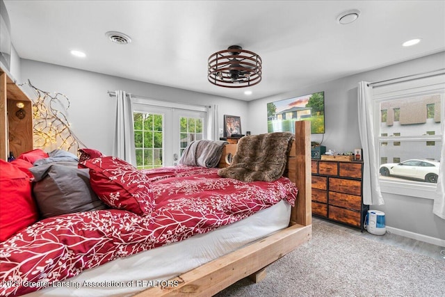 3707 W Michigan Ave, Lansing, MI 48917 - bedroom with recessed lighting, french doors, and access to outside