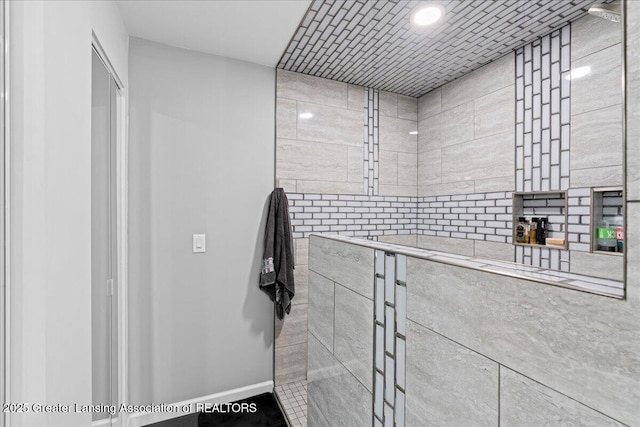 3707 W Michigan Ave, Lansing, MI 48917 - bathroom with recessed lighting and baseboards