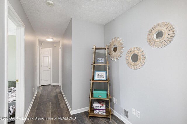 491 Anhinga Dr, East Lansing, MI 48823 - hall with wood finished floors and a textured ceiling