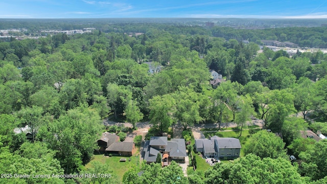 1603 Roseland Ave, East Lansing, MI 48823 - aerial overview of property's location with a heavily wooded area