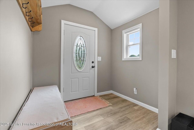 2914 W Holmes Rd, Lansing, MI 48911 - foyer entrance with light wood-style floors and lofted ceiling