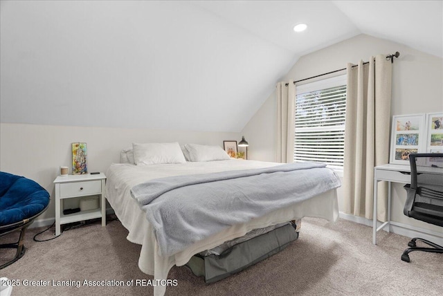 2914 W Holmes Rd, Lansing, MI 48911 - bedroom with vaulted ceiling and carpet
