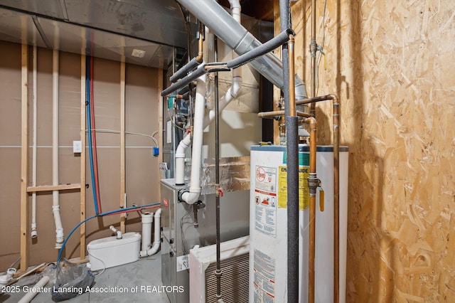 1234 Lamb Rd, Mason, MI 48854 - utility room with gas water heater