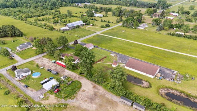 1234 Lamb Rd, Mason, MI 48854 - aerial overview of property's location with rural landscape