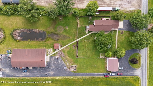 1234 Lamb Rd, Mason, MI 48854 - aerial overview of property's location featuring a nearby body of water