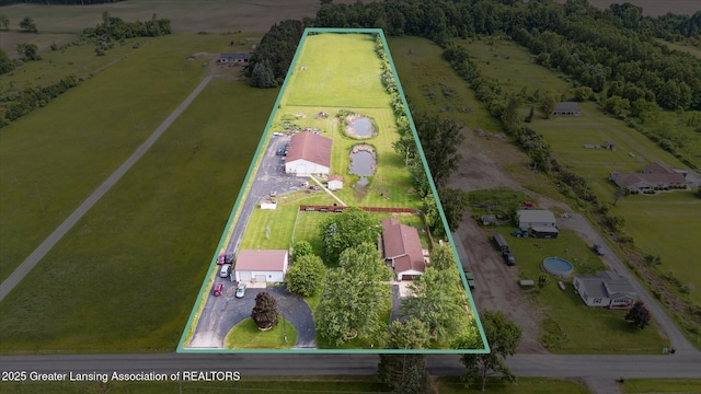 1234 Lamb Rd, Mason, MI 48854 - overview of rural landscape featuring property parcel outlined