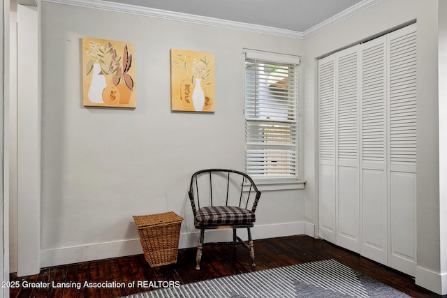 229 Rockingham Ave, Alma, MI 48801 - sitting room with hardwood / wood-style floors and ornamental molding