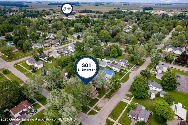 301 E Emerson St, Ithaca, MI 48847 - aerial perspective of suburban area