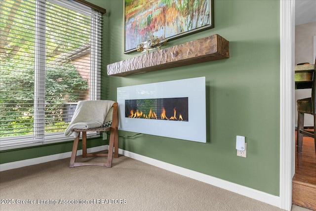 3886 Hemmingway Dr, Okemos, MI 48864 - living area featuring carpet flooring and plenty of natural light