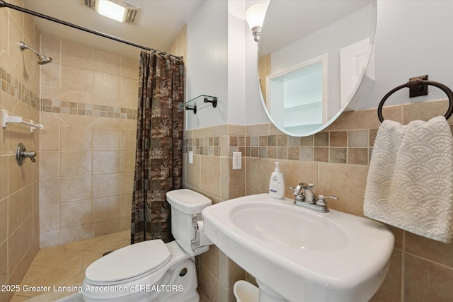 15754 Culver Dr, East Lansing, MI 48823 - full bath featuring a tile shower and tile walls