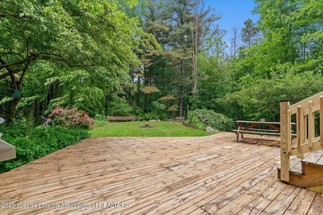 11100 S Bird Rd, Dowling, MI 49050 - view of wooden deck