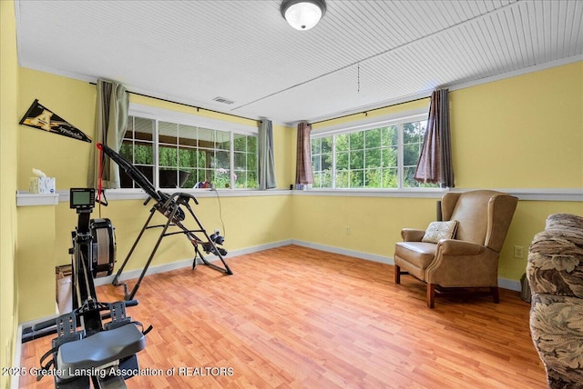 2308 Keller Rd, Holt, MI 48842 - exercise room featuring wood finished floors and baseboards