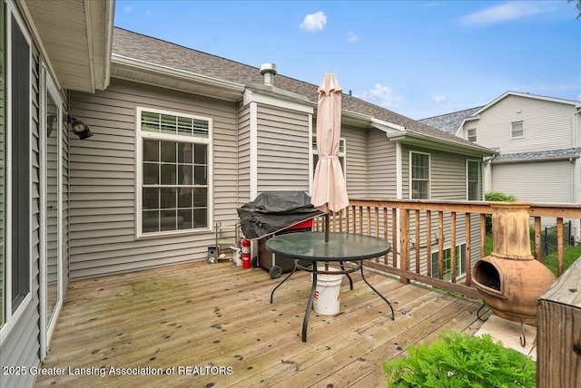 2308 Keller Rd, Holt, MI 48842 - wooden deck with area for grilling