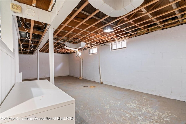 952 Sunset Ln, East Lansing, MI 48823 - basement featuring concrete block wall