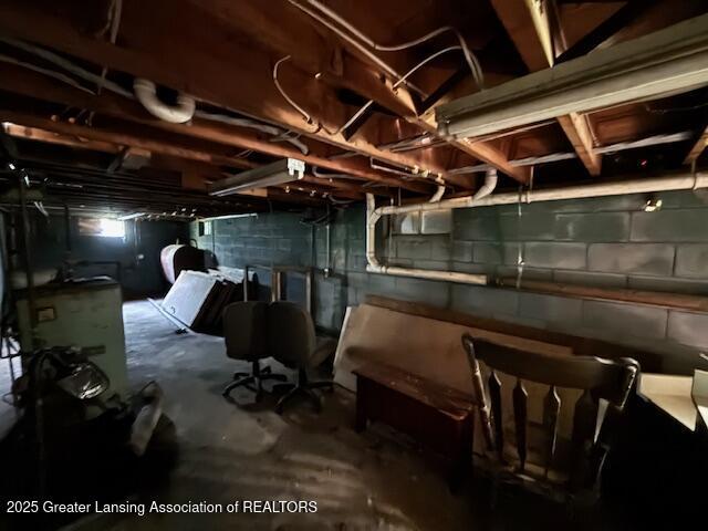 5681 Shaw St, Haslett, MI 48840 - view of unfinished basement