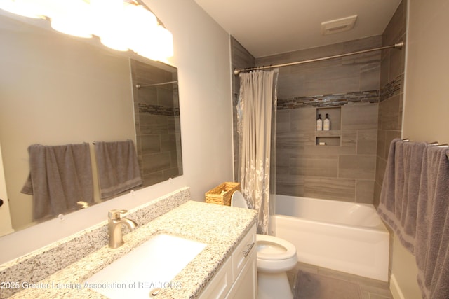 8522 Ember Glen Pass, Lansing, MI 48917 - full bathroom with vanity, shower / tub combo, and tile patterned floors