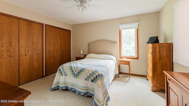 3522 Apple Valley Rd, Okemos, MI 48864 - bedroom featuring light carpet and a ceiling fan