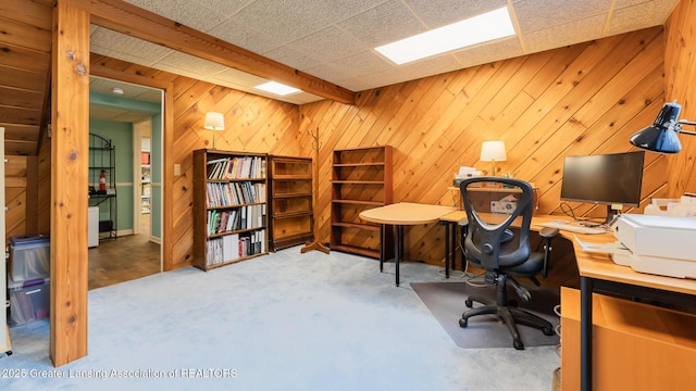 3522 Apple Valley Rd, Okemos, MI 48864 - office area with wooden walls and carpet floors