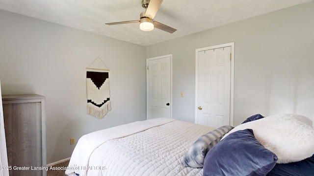 6916 Toboggan Ln, Lansing, MI 48917 - bedroom featuring carpet and a ceiling fan