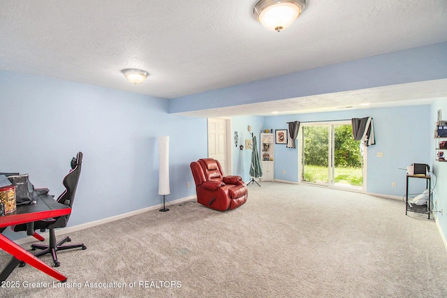 6093 Anchor Cv, Dimondale, MI 48821 - carpeted home office with a textured ceiling and baseboards