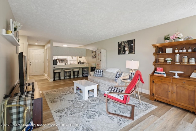 1457 E Pond Dr Unit 21, Okemos, MI 48864 - living room featuring light wood-type flooring and a textured ceiling