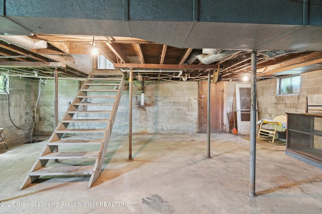 1213 N Woodworth Rd, Jackson, MI 49202 - basement with stairs