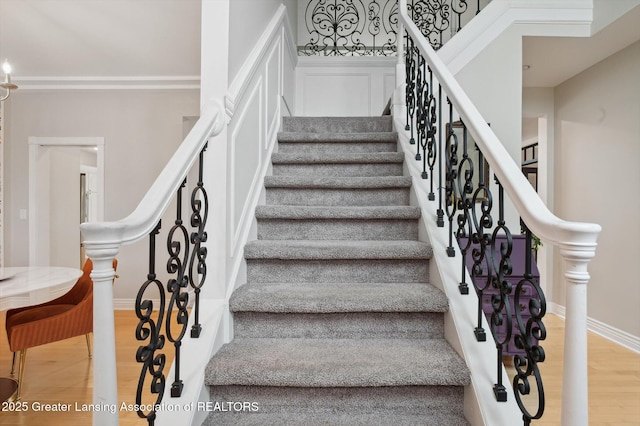 4700 Canyon Trl, Lansing, MI 48917 - stairway featuring wood finished floors and baseboards