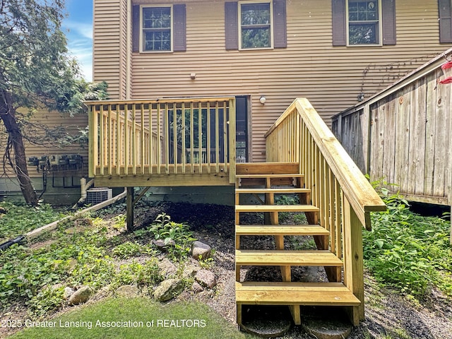 1869 E Burrwood Cir, East Lansing, MI 48823 - wooden deck featuring stairs